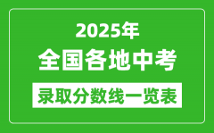2025全國(guó)各地中考錄取分?jǐn)?shù)線(xiàn)一覽表(31省市完整版)