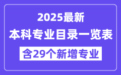 2025年最新本科專(zhuān)業(yè)目錄一覽表（含29個(gè)新增專(zhuān)業(yè)）